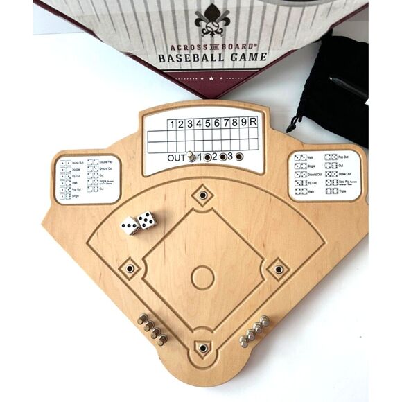 Across The Board Baseball Game Handcrafted Wood Heirloom Entertainment‎ USA - Picture 2 of 3